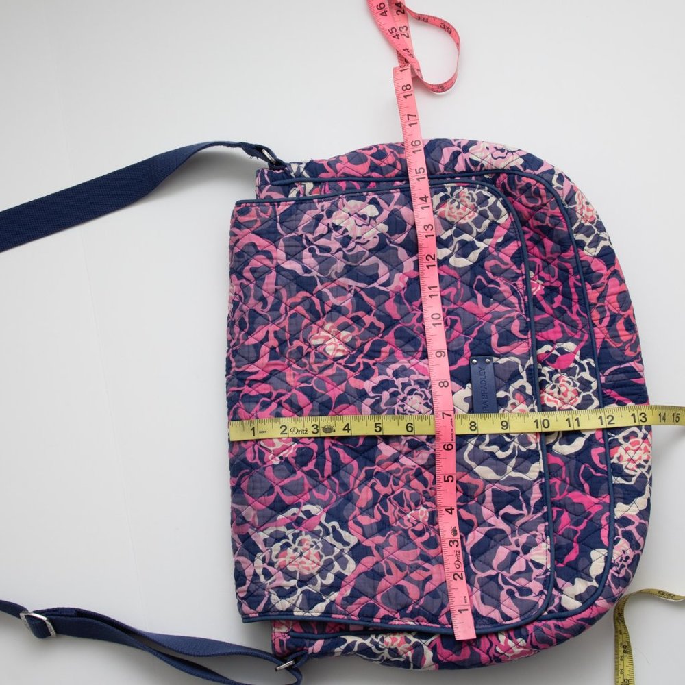 Vera Bradley Messenger Bag Colorful Crossbody Floral Laptop Katalina Pink Purple - Picture 11 of 11